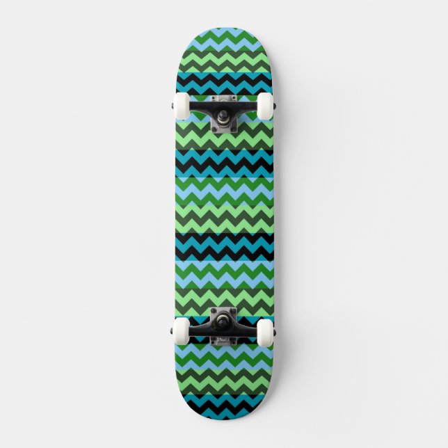 Aztec Chevron Zigzag Stripe Pattern 6 Skateboard Deck (Front)