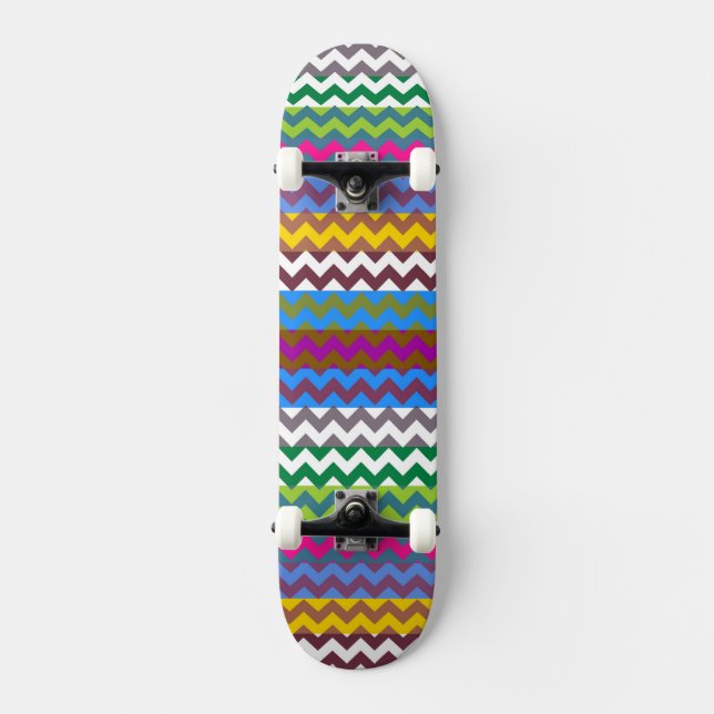Aztec Chevron Zigzag Stripe Pattern 7 Skateboard Deck (Front)