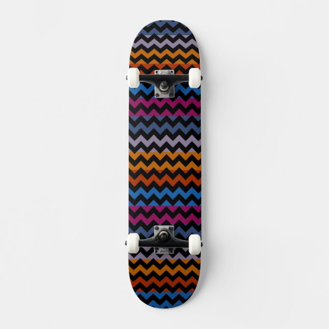 Aztec Chevron Zigzag Stripe Pattern 8 Skateboard Deck (Front)