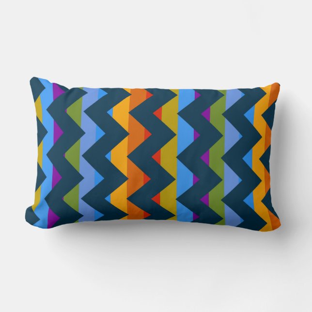 Aztec Chevron Zigzag Stripe Pattern 9 Lumbar Pillow (Front)