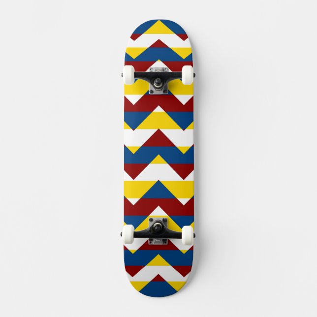 Aztec Chevron Zigzag Stripe Pattern 9 Skateboard (Front)