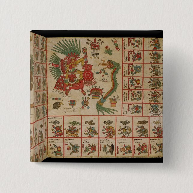 Aztec Codex Borbonicus Button (Front)