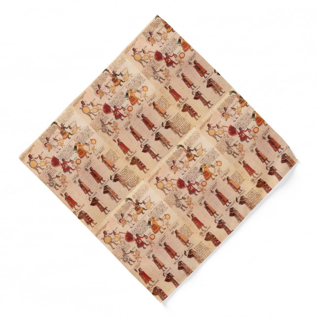 Aztec Codex Mendoza Tribute Items Bandana (Front)