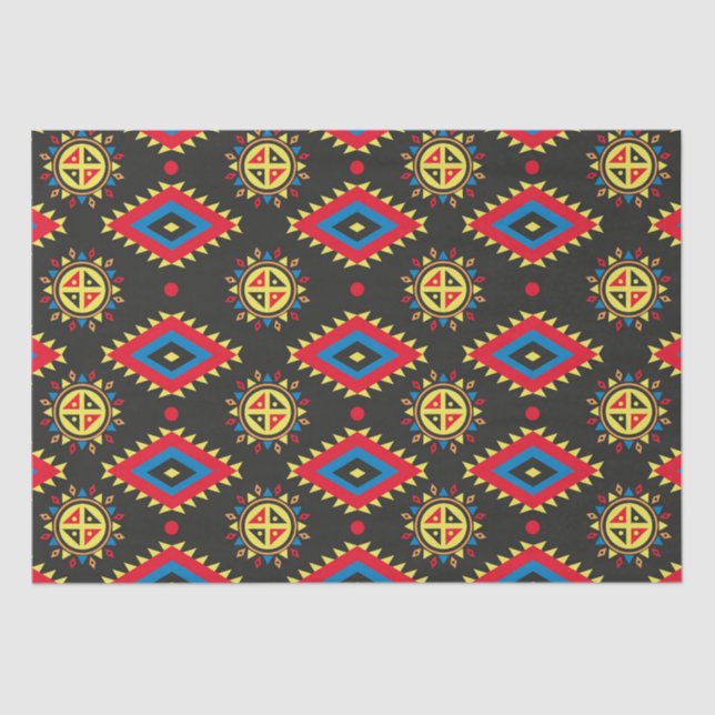 Aztec colorful and unique pattern tissue paper (Front)