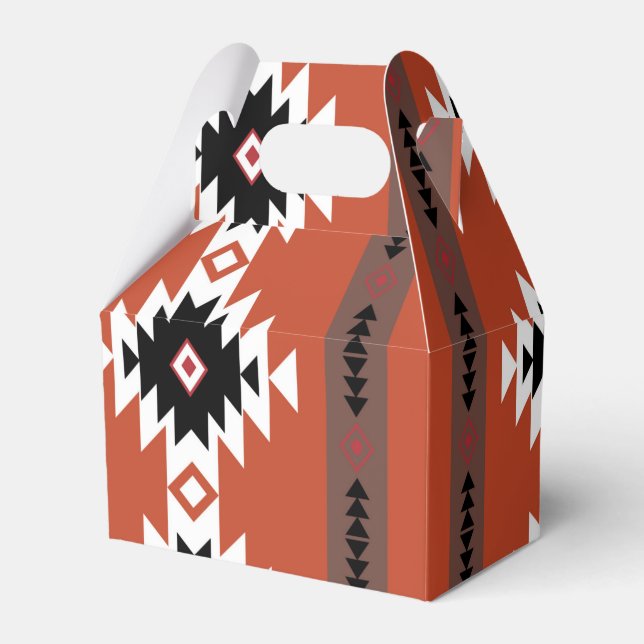 Aztec Colorful Geometric Pattern  Favor Boxes (Front Side)