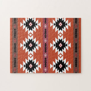 Aztec Colorful Geometric Pattern  Jigsaw Puzzle