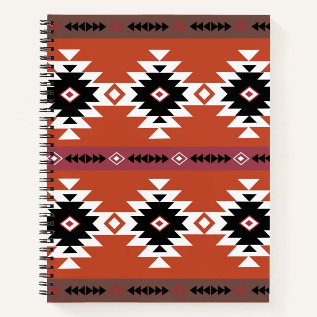 Aztec Colorful Geometric Pattern  Notebook (Front)