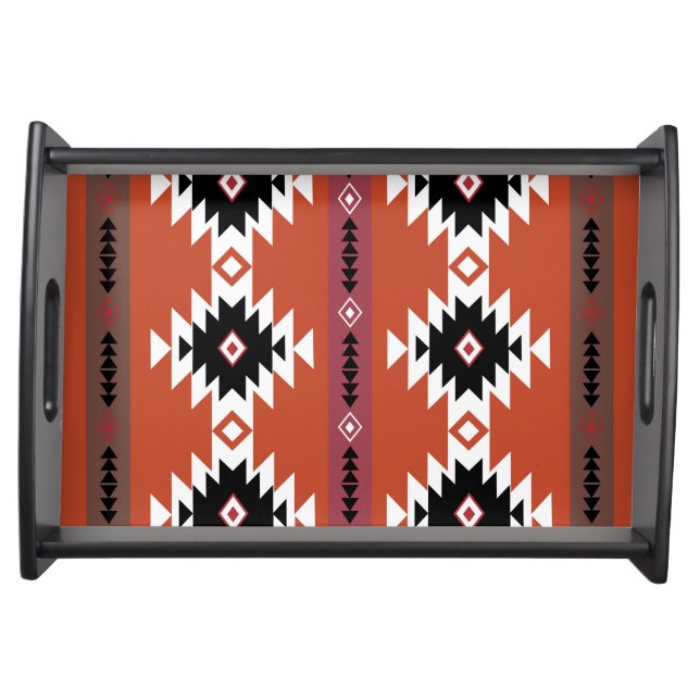 Aztec Colorful Geometric Pattern  Serving Tray (Front)