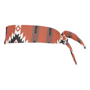Aztec Colorful Geometric Pattern Tie Headband