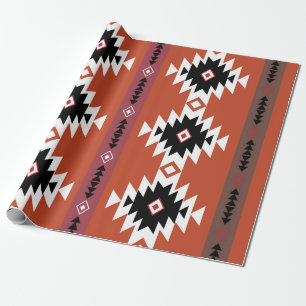Aztec Colorful Geometric Pattern  Wrapping Paper