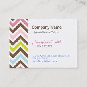 Aztec Colors - Chic Chevron Zigzag Pattern Business Card