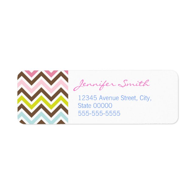 Aztec Colors - Chic Chevron Zigzag Pattern Label (Front)