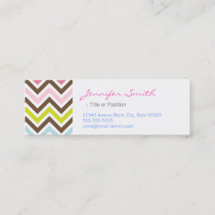 Aztec Colors - Chic Chevron Zigzag Pattern Mini Business Card