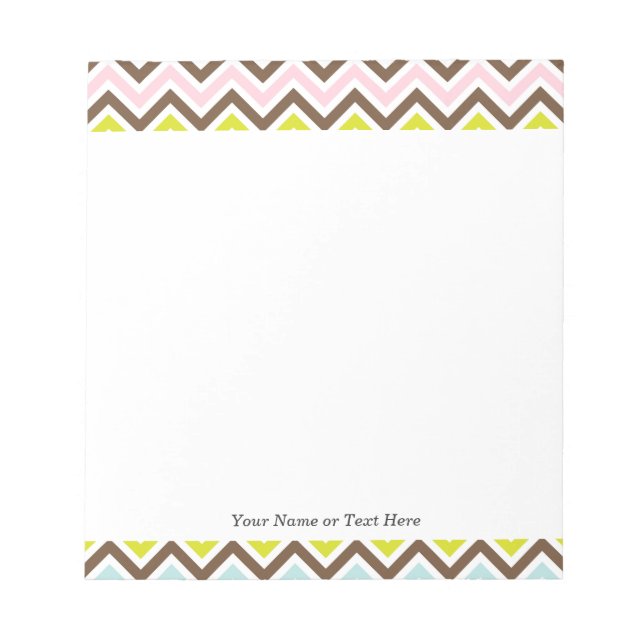 Aztec Colors - Chic Chevron Zigzag Pattern Notepad (Front)
