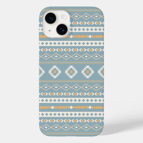 Aztec Cream Orange Blue Mixed Motif Pattern Case_Mate iPhone 14 Case