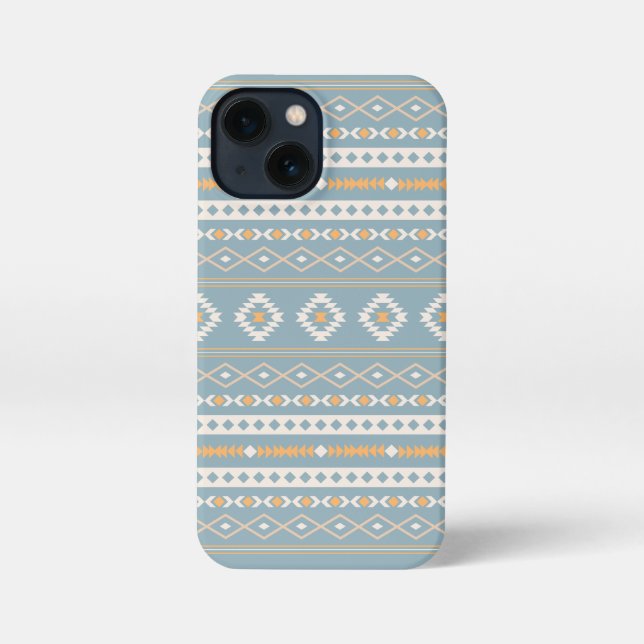 Aztec Cream Orange Blue Mixed Motif Pattern iPhone Case (Back)