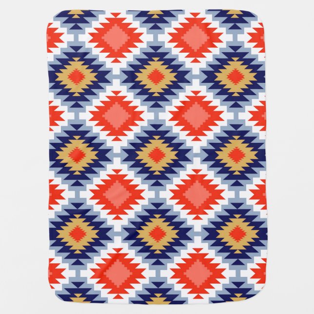 Aztec Design #9 at JessicaSuzzette Swaddle Blanket (Front)