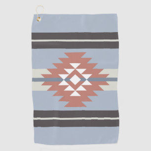 Aztec design in pink and blue colors golf towel