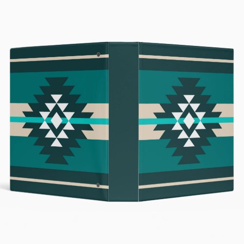 Aztec design in turquoise color 3 ring binder