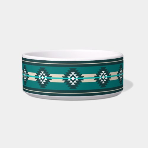 Aztec design in turquoise color bowl