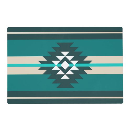 Aztec design in turquoise color placemat