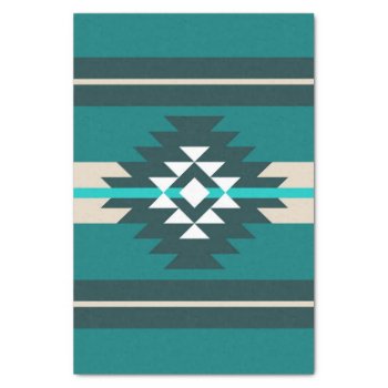 Aztec Design In Turquoise Color Tissue Paper by BattaAnastasia at Zazzle