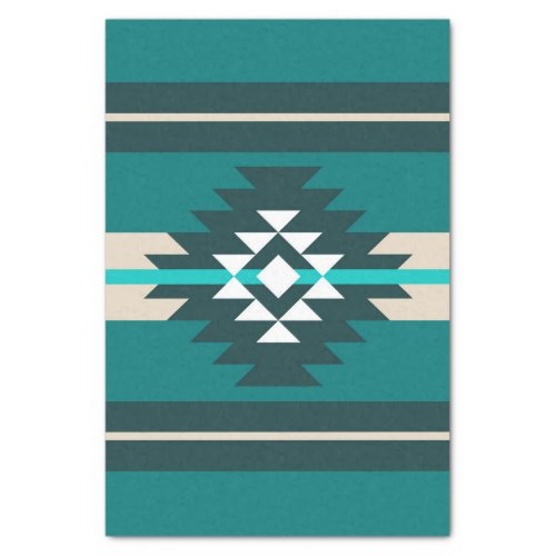 Aztec design in turquoise color tissue paper