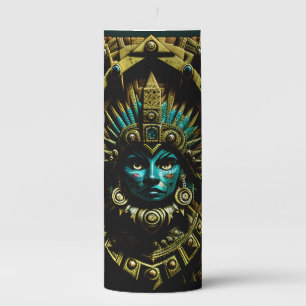 Aztec Design Pattern Two Pillar Candle