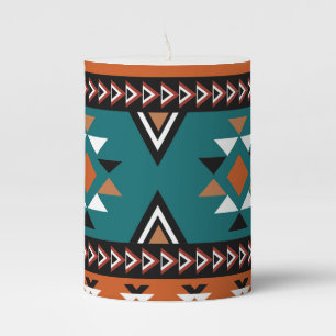 Aztec Design Pillar Candle