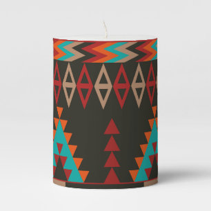 Aztec Design Pillar Candle