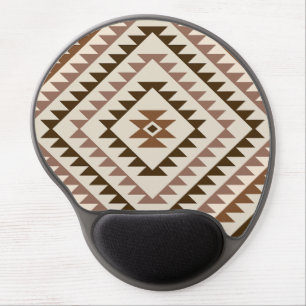 Aztec Diamond Motif Design Browns+Cream Gel Mouse Pad