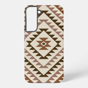 Aztec Diamond Motif Design Browns+Cream Samsung Galaxy S22+ Case