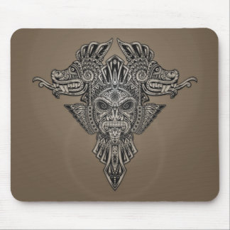 Aztec Dragons Mask (gray) Mouse Pad