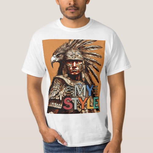 Aztec Eagle My Style All Time Happiness   T_Shirt