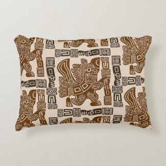Aztec Eagle Warrior Tribal Ancient Art Accent Pillow