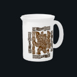 Aztec Eagle Warrior Tribal Ancient Art Beverage Pitcher<br><div class="desc">Aztec Eagle Warrior,  or Eagle Knights,  were a special class of infantry soldier in the Aztec army,  one of the two leading military special forces orders in Aztec society. The eagles were soldiers of the Sun. Original Vector illustration Copyright BluedarkArt.</div>