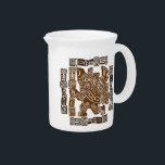 Aztec Eagle Warrior Tribal Ancient Art Beverage Pitcher<br><div class="desc">Aztec Eagle Warrior,  or Eagle Knights,  were a special class of infantry soldier in the Aztec army,  one of the two leading military special forces orders in Aztec society. The eagles were soldiers of the Sun. Original Vector illustration Copyright BluedarkArt.</div>
