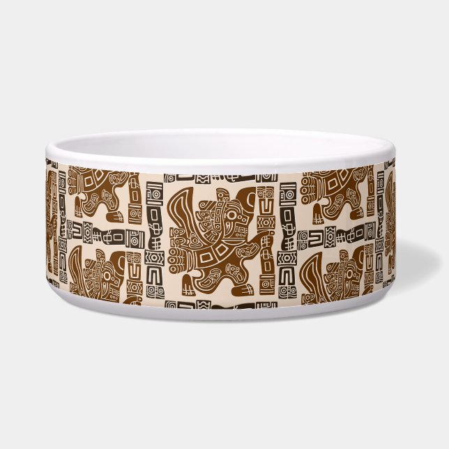 Aztec Eagle Warrior Tribal Ancient Art Bowl (Front)