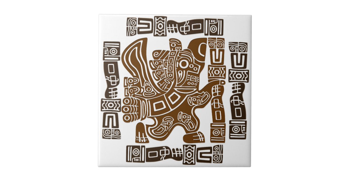 Aztec Eagle Warrior Tribal Ancient Art Ceramic Tile | Zazzle
