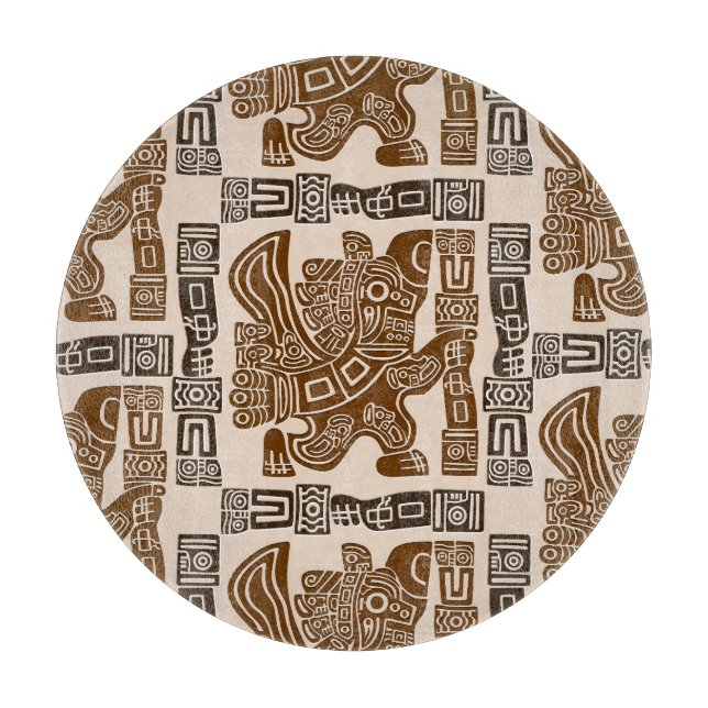 Aztec Eagle Warrior Tribal Ancient Art Cutting Board (Front)