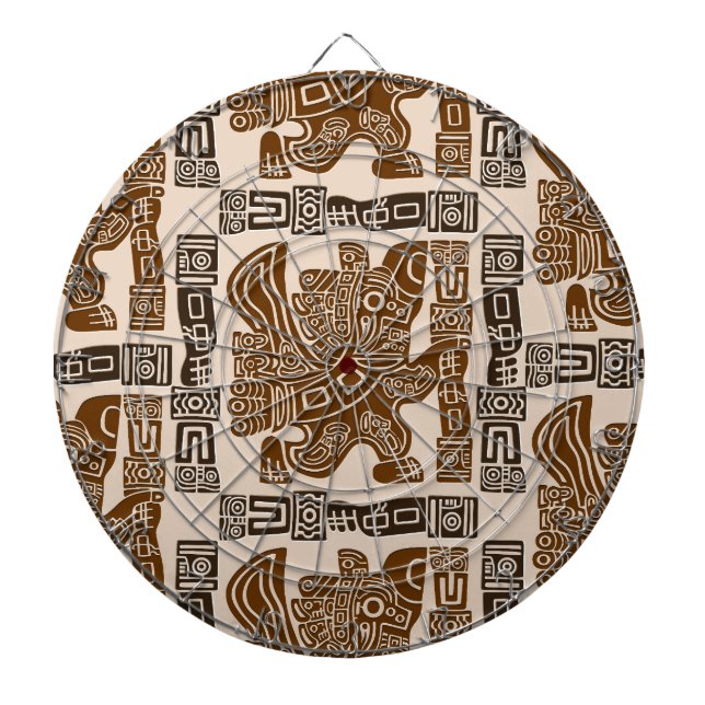 Aztec Eagle Warrior Tribal Ancient Art Dart Board (Front)