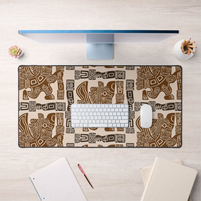 Aztec Eagle Warrior Tribal Ancient Art Desk Mat (Office 1)