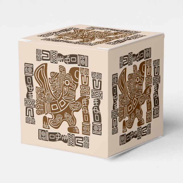 Aztec Eagle Warrior Tribal Ancient Art Favor Boxes (Front Side)