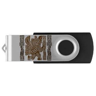 Aztec Eagle Warrior Tribal Ancient Art Flash Drive