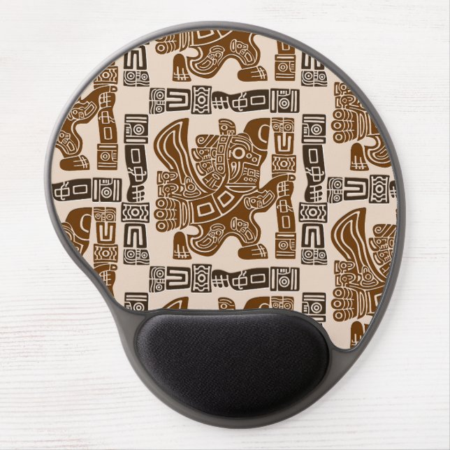 Aztec Eagle Warrior Tribal Ancient Art Gel Mouse Pad (Front)