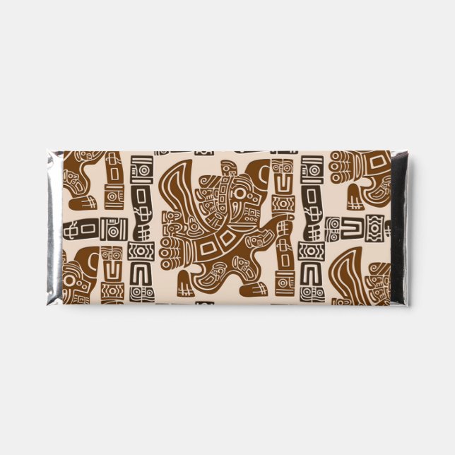 Aztec Eagle Warrior Tribal Ancient Art Hershey Bar Favors (Front)