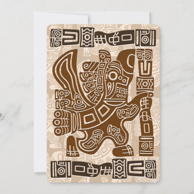 Aztec Eagle Warrior Tribal Ancient Art Invitation (Front)