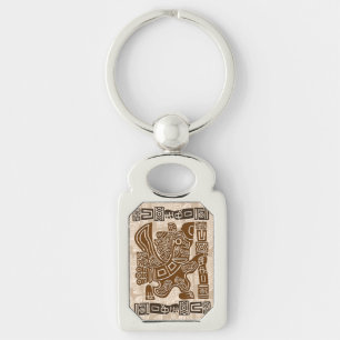 Aztec Eagle Warrior Tribal Ancient Art Keychain