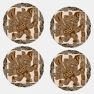 Aztec Eagle Warrior Tribal Ancient Art Labels