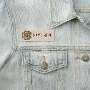 Aztec Eagle Warrior Tribal Ancient Art Name Tag